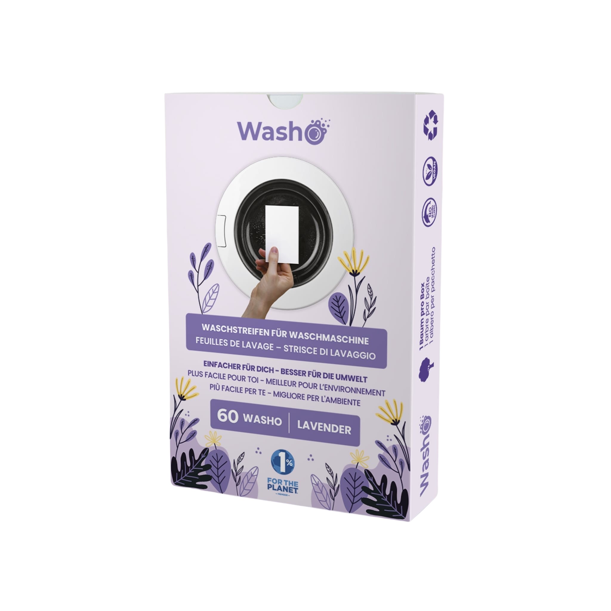 Washo Waschstreifen Lavendel, 60 Stk.