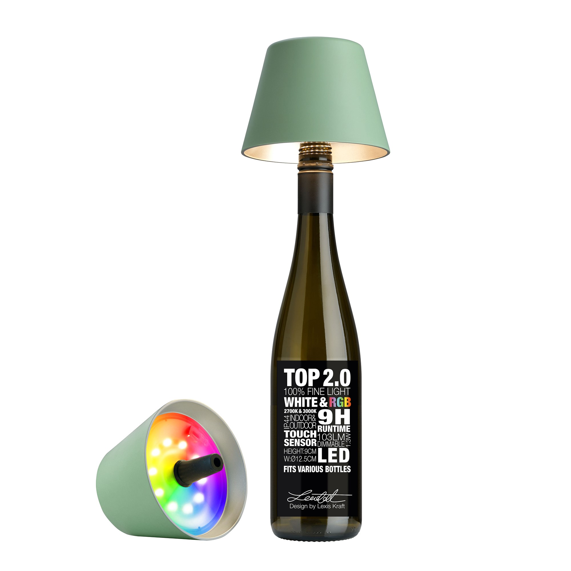 Sompex Tischlampe Top 2.0 hellgrün