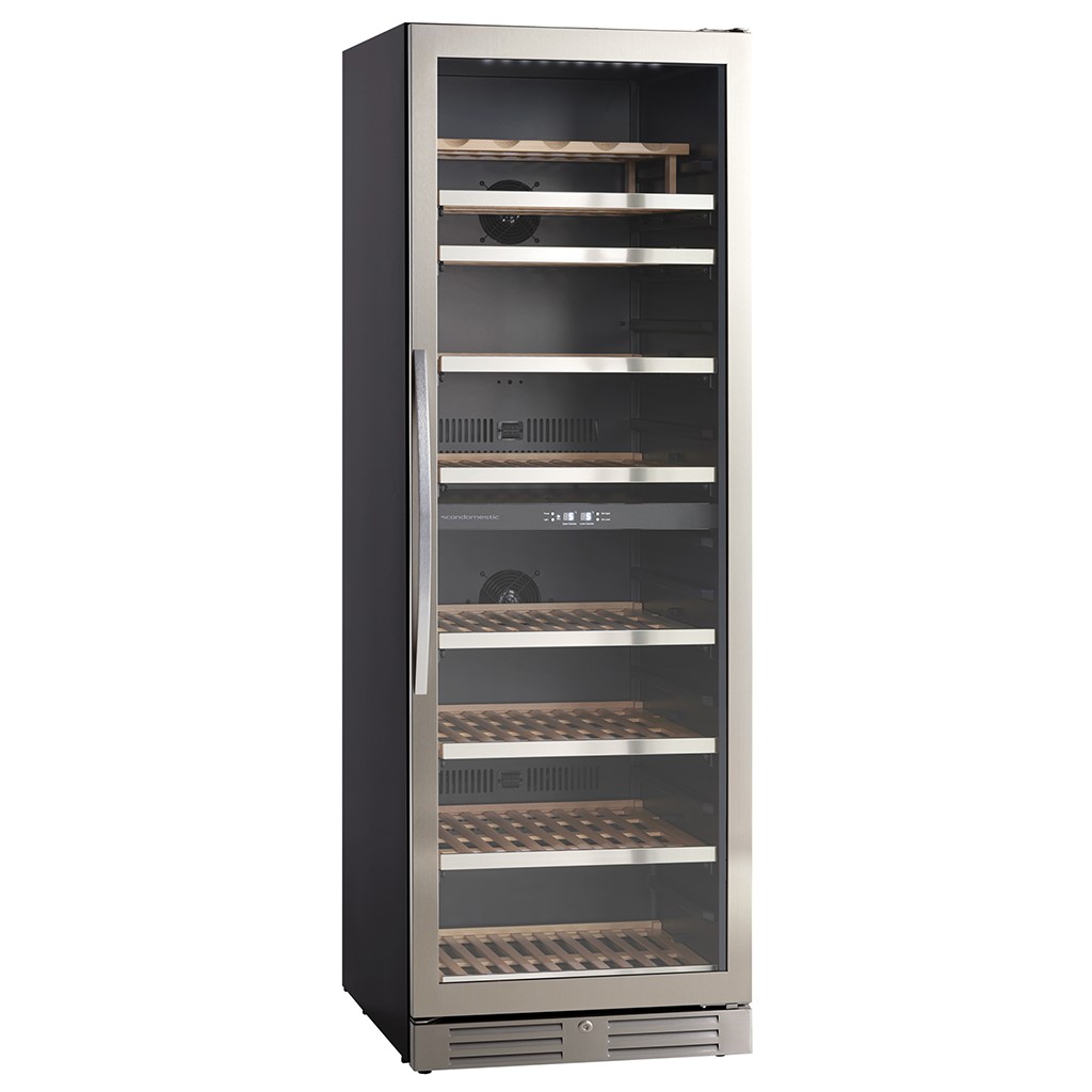 Scandomestic Weinkühlschrank SCSV124X, 134 Flaschen, 2 Zonen