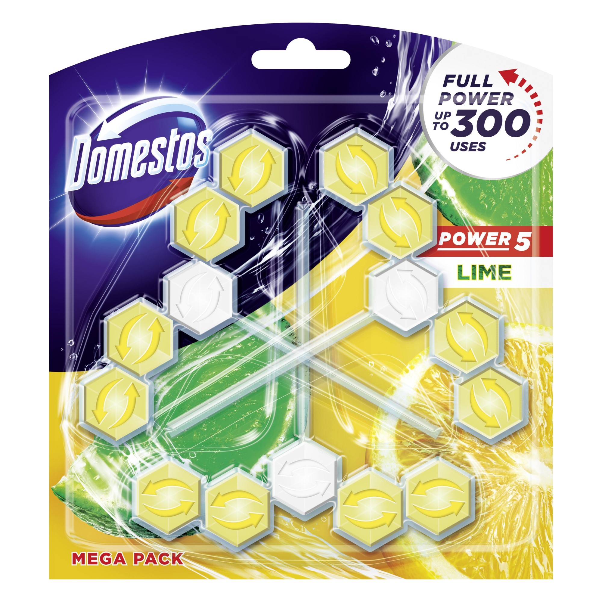 Domestos WC Stein Power 5 WC Stein Limette 3x55g