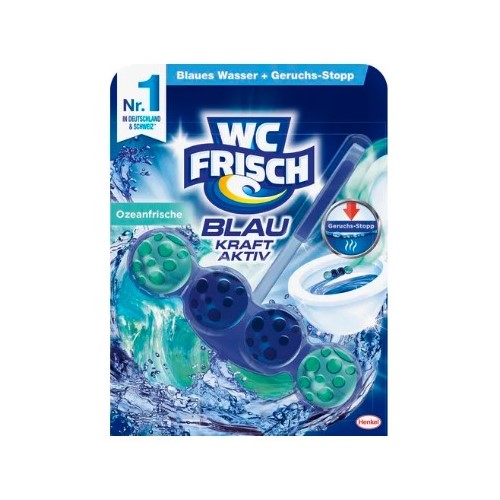 WC Frisch WC-Duftspüler Kraft Aktiv 4x50g Blauspüler Chlor und Ozean Frische